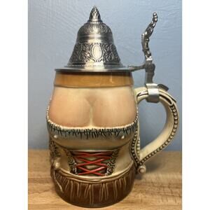 Original King Bavarian Bosom Barmaid Front Gentleman Rear Beer Stein RARE